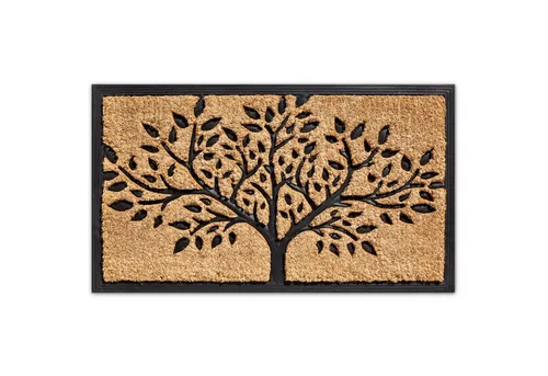matches21 HOME & HOBBY Fußmatte Kokosmatte Baum 45x75 cm als aussen Sauberlaufmatte, rechteckig, Höhe: 20 mm, Rutschfeste Kokos-Türmatte als Outdoor Schmutzfangmatte