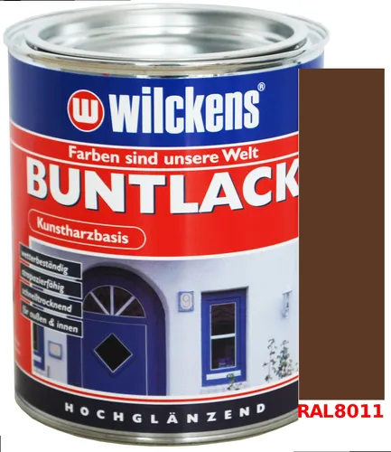 Buntlack Kunstharzfarbe Kunstharzbasis 375ml Hochglanz Farbe Nussbraun RAL8011