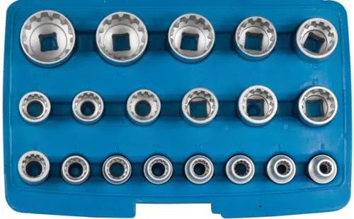 SW-Stahl Steckschlüsseleinsatz-Set 05650L - Industrie-Qualität Steckschlüsseleinsatz-Set mit 19 Teilen, aus robustem Chrom-Vanadium-Stahl, ideal für Profi-Anwendungen und vielseitige Schraubarbeiten.