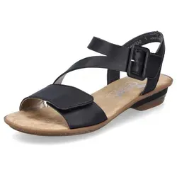 Rieker Damen Riemchensandalen 63460, Schwarz - Wanderschuhe, leichte und bequeme Sandalen mit Klettverschluss, ideal für Sommerausflüge und Strandbesuche