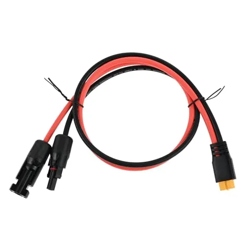 SURIEEN 12 AWG Solarstecker auf XT60 Adapter, Solarladekabel Solarpanel Adapter mit XT60 Buchse für EF Delta 2 und River Solargenerator Tragbare Powerstation (60CM)