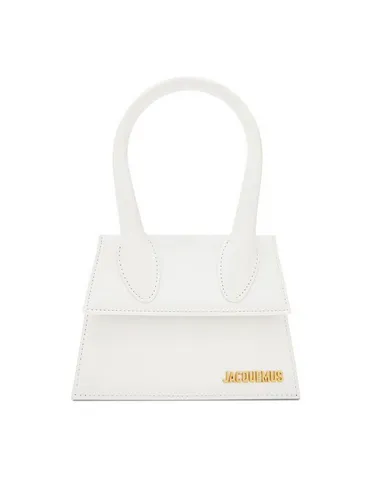 JACQUEMUS Henkeltasche Le Chiquito Moyen weiß - Elegante Henkeltasche aus hochwertigem Leder und Baumwolle. Mit kompakten Maßen von 18 x 13,5 cm ist sie der perfekte Begleiter für stilbewusste Auftritte.