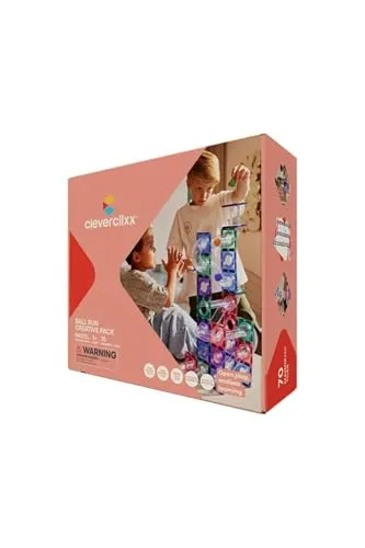 Cleverclixx Kugelbahn-Kreativ-Bausatz – 70 Teile in Pastellfarben - Robustes Magnetspielzeug zur Förderung von Kreativität und Feinmotorik. Ideal für Kinder ab 3 Jahren – sicher und langlebig für stundenlangen Spielspaß. Erweiterbare Sets sorgen für langfristigen Spielwert.