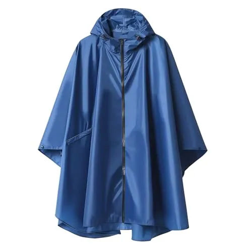 Stynice Regenponcho Wasserdicht Wandern Mit ReißVerschluss Leichter 3-In-1 Mehrzweck Regencape Mit Rucksack Atmungsaktiv Poncho Herren Damen Faltbare Regenmantel Hiking