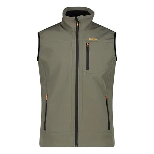 CMP MAN Vest olive (E943) 54 - Funktionale Outdoor Weste für Herren - Outdoor Westen für Herren mit Clima Protect-System für optimalen Wind- und Wasserschutz. Die kontrastfarbene Fleece-Fütterung sorgt für Wärme und Komfort bei allen Aktivitäten.