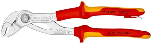 Knipex Cobra 87 26 250 T Wasserpumpenzange - Zange mit selbstklemmenden Greifflächen für kraftsparendes Arbeiten und sicherem Halt. Ideal für professionelle Anwendungen, hohe Stabilität und langlebige Qualität.
