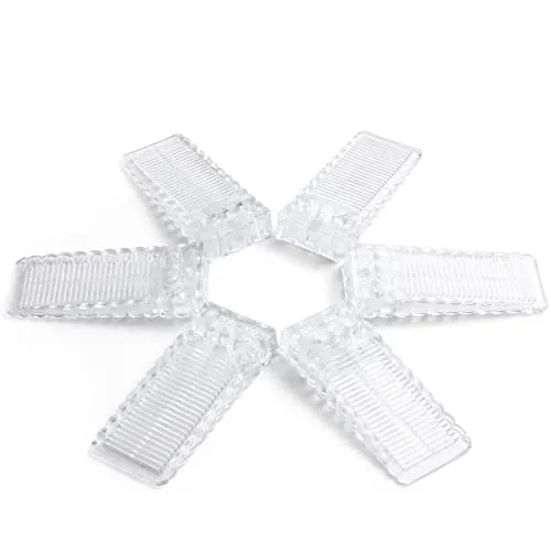 DasWas 6x Rutschfeste Türstopper aus Gummi | Silikon-Türstopper für alle Böden | Höhenverstellbarer Türkeil zum Fixieren von Türen - Transparent