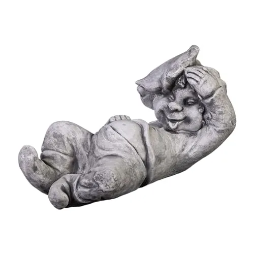 Gartendekoparadies Gnom Faulpelz - Steinfigur für den Garten, 26 cm, 11 kg, frostbeständig - Charmante Steinfigur für entspannte Gartenmomente. Der Gnom Faulpelz lädt zum Verweilen ein und sorgt für eine gemütliche Atmosphäre im Freien.