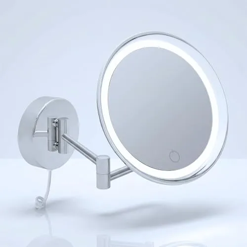 Libaro Kosmetikspiegel SIENA mit 7-fach Vergrößerung - Schminkspiegel mit LED-Beleuchtung, dimmbar und wandmontierbar – ideal für präzises Make-up und Rasur. Hochwertige Verarbeitung für ein stilvolles Badezimmer.