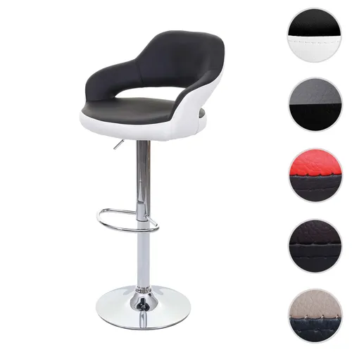 Barhocker HWC-F16, drehbarer Tresenhocker mit Lehne