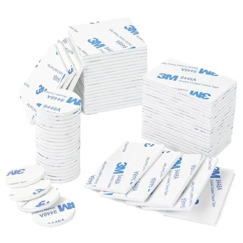 BraMccer Klebepads Doppelseitig Extra Stark,70 Stück Schaumstoff Doppelseitige Klebepads Wasserfeste Montagepads für Zuhause Büro Auto Schule (Weiß)