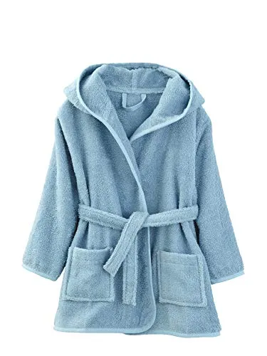 Vertbaudet Kinder Bademantel mit Kapuze graublau 158