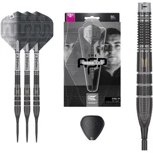 Target-Darts Nathan Aspinall X Echo SP Dartpfeile, 22g - Steel-Dartpfeile mit 90% Wolfram für höchste Präzision, designed von Nathan Aspinall. Mit Titannitrid-Beschichtung für mehr Widerstandsfähigkeit und sekundenschnellem Spitzenwechsel. Ideal für ambitionierte Spieler!