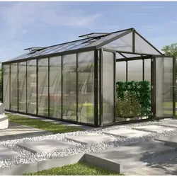 Vitavia Gewächshaus Zeus Comfort 15700 - Stabilität und Komfort für Hobbygärtner - Garten-Zubehör: Hochwertiges Gewächshaus mit 10mm HKP-Verglasung, windstabiler Konstruktion und breiter Doppelflügeltür für optimalen Zugang.