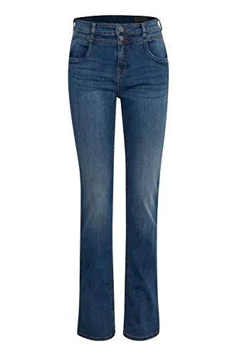 fransa FRZomal Damen Jeanshose - Stretch Denim 5-Pocket Regular Fit - Jeans in Regular Fit, mit hochwertiger Baumwolle und Stretch-Anteil für optimalen Tragekomfort. Nachhaltig produziert unter der Better Cotton Initiative (BCI). Ideal für vielseitige Looks!