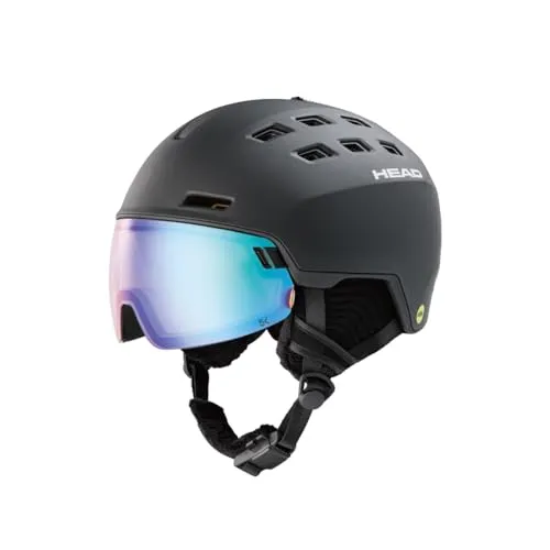Head Skihelm Radar 5K Photo MIPS Black M/L - Ski- und Snowboardhelm mit integriertem Visier für uneingeschränktes Blickfeld, MIPS-Technologie für zusätzlichen Schutz und ein komfortabler Fit, ideal für alle Wetterbedingungen.