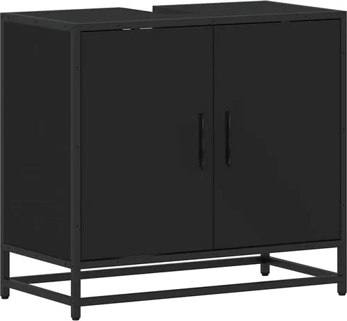 vidaXL Waschbeckenunterschrank Schwarz 65x33x60 cm in schwarz von vidaXL