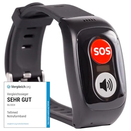 tellimed Carino 4G GPS Notfallarmband für Senioren mit Telefonfunktion und SIM Slot