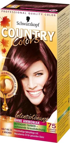Schwarzkopf Haartönung COUNTRY COLORS 75 Madagascar Rotschwarz - Haarfarben: Intensivtönung für natürliche Farben und Glanz, ammoniakfrei und hält bis zu 8 Wochen ohne sichtbaren Ansatz.