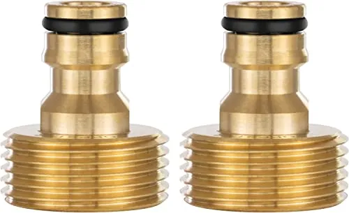 Poppstar 2er-Set Wasserhahn-Adapter mit 1 Zoll Außengewinde und Steckkupplung für Gartenschlauch (kompatibel mit Gardena Stecksystem)