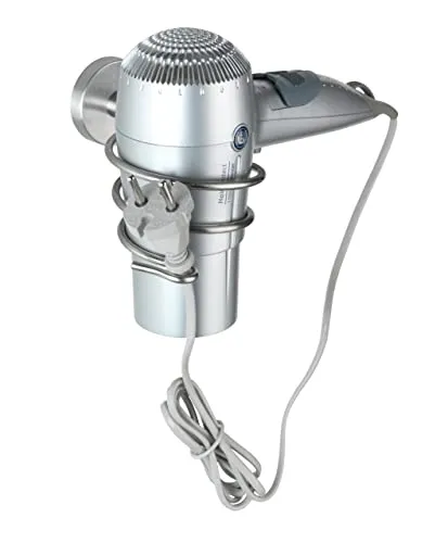 Wenko-Wenselaar GmbH & Co. KG WENKO Föhnhalter Bosio, Matt, Trendiger Haartrocknerhalter aus rostfreiem Edelstahl, Maße (B x H x T): 9 x 8,5 x 13,5 cm 24842100