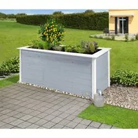 Weka Hochbeet Herba 81 cm x 205 cm x 80 cm Grau-Weiß - Holz-Hochbeete für Gärten und Terrassen, ergonomisches Arbeiten in optimaler Höhe, schützt vor Schnecken und verbessert Erntebedingungen durch hochwertige Fichtenholzverarbeitung.