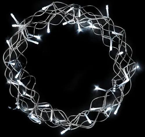 LED Hängekranz / Tischdekoration Metall Ø30cm kaltweiß