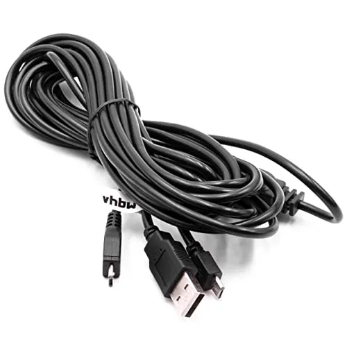 vhbw USB-Ladekabel kompatibel mit Sony PS4 DualShock 4 Controller Spielekonsole - Kabel, 3,41 m Schwarz