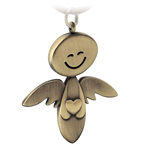 FABACH Schlüsselanhänger Schutzengel Smile mit Herz in gold von FABACH