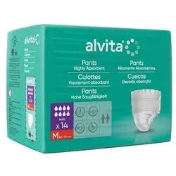Alvita Inkontinenz Pants Maxi Medium Nacht - 14 Stück - Arzneimittel für mittlere bis schwere Inkontinenz, mit superabsorbierenden Schichten und Geruchsneutralisator für frischen Komfort und Trockenheit den ganzen Tag.