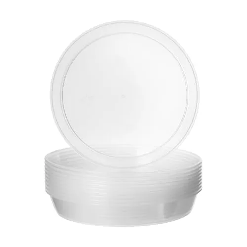 Garronda Untersetzer Blumentopf Schwarz oder Transparent Topfuntersetzer Pflanzen GD-0026 (10 Stück Transparent, ⌀ 11cm H 1,8cm)