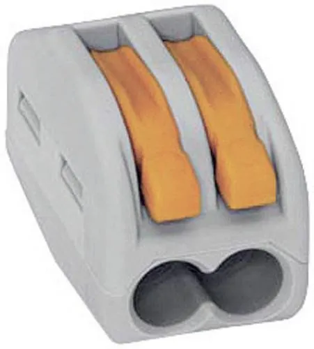 WAGO 222-412 222 Verbindungsklemme flexibel: 0.08-4mm² starr: 0.08-2.5mm² Polzahl: 2 10 St. Grau, Orange