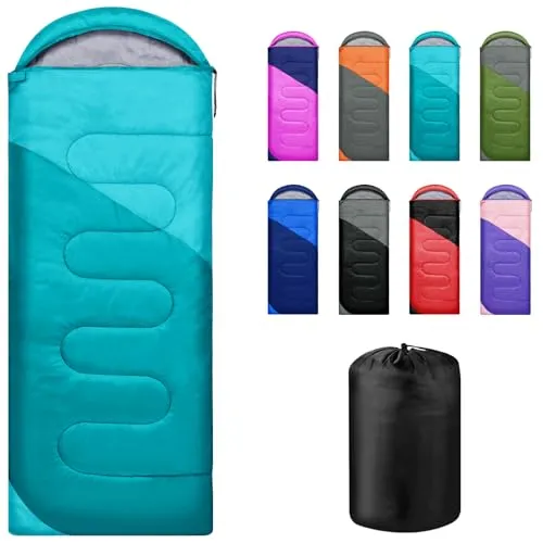 Yarmiene Schlafsack 3-4 Jahreszeiten,Schlafsack Outdoor für Erwachsene, Schlafsäcke für Tragbare Rechteckige Outdoor, Blau