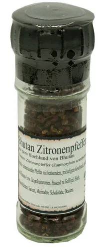 Produktbild Zitronenpfeffer aus Bhutan Pfeffer-Spezialität inkl. Mühle, 20 g