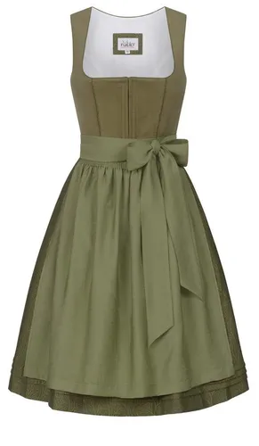 Nübler Trachtenkleid Midi Dirndl Luise in Grün von Nübler - Rocklänge 60 cm