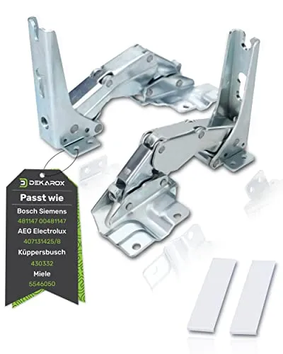 DEKAROX Türscharnier Set für Bosch Siemens 481147 00481147 für Electrolux AEG 4071314258 für Küppersbusch 430332 für Miele 5546050 für Kühlschrank Gefrierschrank