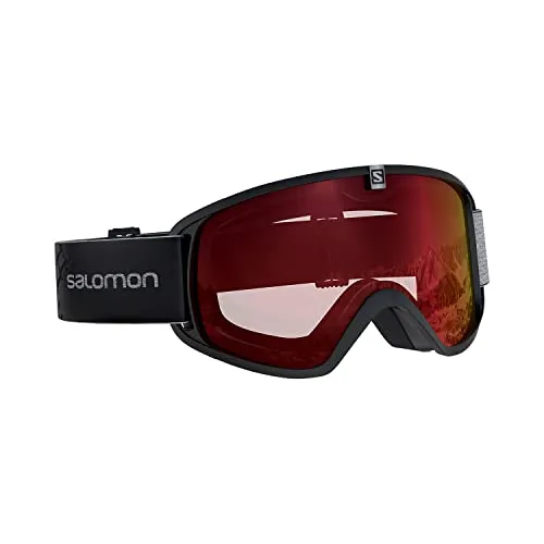 Salomon Herren Schneebrille Force Photo Black - Skibrille mit breitem Sichtfeld und minimalem Rand, ideal für jeden Helm. Elastisches, verstellbares Kopfband für optimalen Tragekomfort.