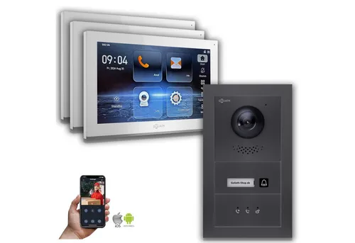 Goliath IP Video-Türsprechanlage 10-Zoll Anthrazit - Moderne Video-Türsprechanlage für Einfamilienhäuser: 10 Zoll Monitor, hochwertige Bild- und Tonqualität, sicherer Zugang mit Fingerabdruck oder Passwort und Fernzugriff über App.