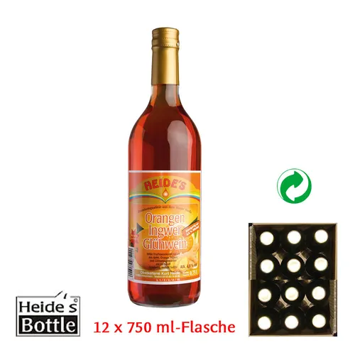 Glühwein Orange-Ingwer 4,8% Alc., 12 x 750 ml-Flasche ohne Pfand