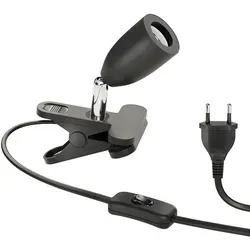 ledscom.de Klemmleuchte LIK, Schalter, schwarz matt, 1x E27 max. 60W