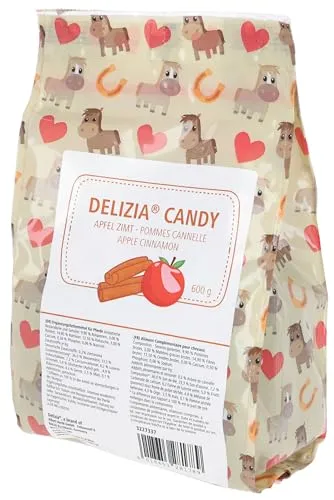 Produktbild Delizia 1 Beutel Candy, Belohnungswürfel, 600g/Beutel, Apfel/Zimt, für Pferde, mit Früchten und Kräutern, hochwertige und natürliche Zutaten