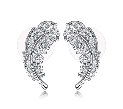 Lisandra Scott Paar Ohrstecker Ohrringe Engelsflügel mit Funkelnden Zirkonia Steinen, Feder mit Engel, Funkelnde Zirkonia & federleichtes Design, nickelfrei & Anlaufschutz