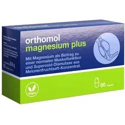 Orthomol Magnesium Plus Kapseln - Nahrungsergänzungsmittel mit Magnesium für normale Muskelfunktion und Energie. Enthält Superoxid-Dismutase aus Cantaloupe-Melonen für zusätzliche antioxidative Unterstützung.