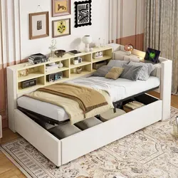 Odikalo Schlafsofa Stauraumbett mit Hydraulik und USB