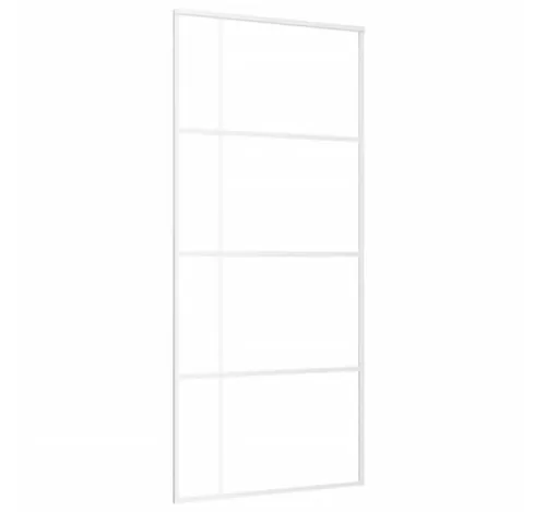 vidaXL Schiebetür ESG-Mattglas und Aluminium 90x205 cm Weiß in weiß von vidaXL