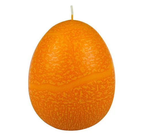 Kerzenfarm Hahn Formkerze Eierkerze - Orange 140x100mm in orange von Kerzenfarm Hahn