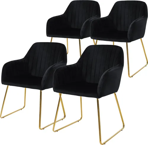 ML-DESIGN Esszimmerstuhl Set aus Samt, ergonomisch mit Rücken- und Armlehnen