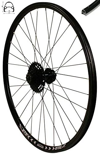 Redondo 27,5 Zoll Hinterrad Laufrad Felge Schwarz Disc + 9-Fach Kassette