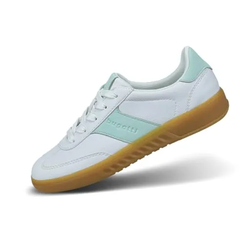 bugatti Damen-Sneakers in Weiß mit hellgrünen Akzenten in weiß von Bugatti