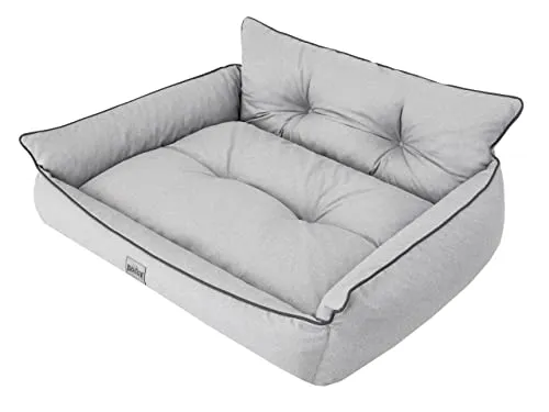 DOGGY XL Hundebett - Kuschelige Hundeliege aus Ökoleinen - Premium Hundebett (82 x 63 cm) aus komfortablem, OEKO-TEX zertifiziertem Stoff. Schützt vor Schmutz, leicht zu reinigen und ideal für einen erholsamen Schlaf Ihres Vierbeiners.